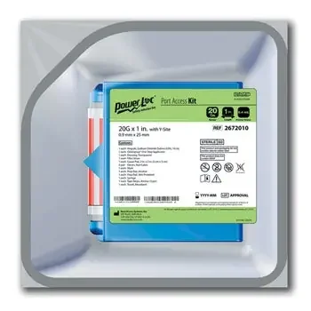 PowerLoc Max – Huber Infusion Set 20 Gauge 1 Inch 8 Inch Tubing Y-Site Injection Port – 0132010