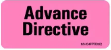 Precision Dynamics – Pre-Printed Label Advisory Label Fluorescent Pink Advance Directive Black Safety and Instructional 1 X 2-1/4 Inch – MV04FP0092