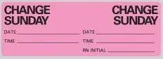 Precision Dynamics – Pre-Printed Label Advisory Label Pink Paper Change Sunday Black Syringe Label 1 X 2-15/16 Inch – N-7351