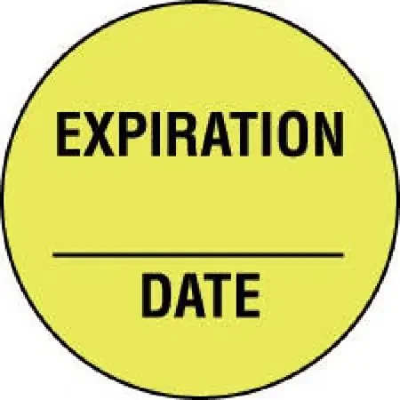Precision Dynamics – Pre-Printed Label Advisory Label Yellow Paper Expiration-date Black Quality Control Label 3/4 Inch – 59706019