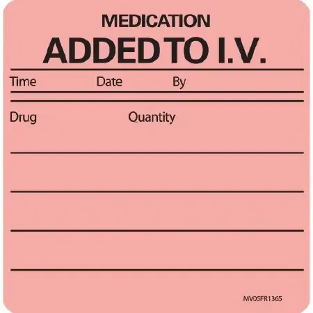 Precision Dynamics – Pre-Printed Label Anesthesia Label Red – MV05FR1365