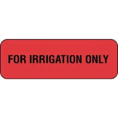 Precision Dynamics – Pre-Printed Label Laboratory Use Fluorescent Red Paper FOR IRRIGATION ONLY Black Safety and Instructional 1/2 X 1-1/2 Inch – 59705962