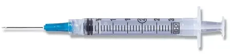 PrecisionGlide – Syringe with Hypodermic Needle 3 mL 21 Gauge 1 Inch Thin Wall NonSafety – 309598