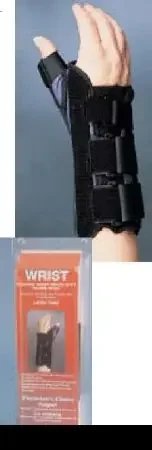 Premier – Wrist Brace with Thumb Spica Aluminium / Foam / Nylon / Plastic / Polyester Left Hand Black X-Small – 08144551
