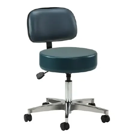 Premier Series – Exam Stool Upholstered Back Pneumatic Height Adjustment 5 Casters Black – 2155-21-26-3BK