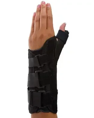 Primo – Wrist Brace with Thumb Spica Aluminum / Elastic / Foam / Plastic / Polyester Left Hand Black X-Large – 08147375