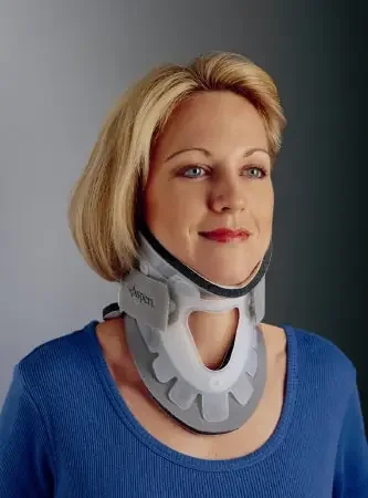 ProCare Transitional 172 – Rigid Cervical Collar with Replacement Pads Preformed Adult Tall Two-Piece / Trachea Opening 3-3/4 Inch Height 13 to 22 Inch Neck Circumference – 79-83367