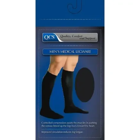 QCS – Compression Socks Knee High Large Black Closed Toe – 1662 BLA LG
