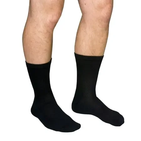 QCS – Diabetic Socks Crew Small Black Closed Toe – MCO1680 BLA SM