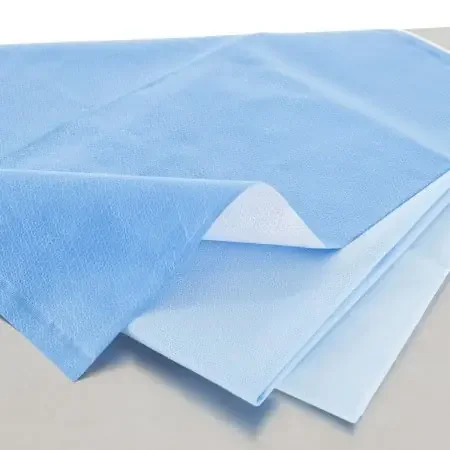 QUICK CHECK* H200 – Sterilization Wrap White / Blue 12 X 12 Inch Dual Layer SMS Polypropylene Steam / EO Gas / Hydrogen Peroxide – 34167