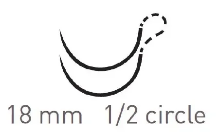 Quill Knotless Tissue-Closure Device – Suture with Needle Absorbable Uncoated Violet Suture Barbed Monofilament PDO (Polydioxanone) Size 0 14 cm Suture Double-Armed 18 mm Length 1/2 Circle Diamond Point Needle – RA-1001Q