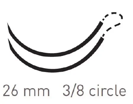 Quill Knotless Tissue-Closure Device – Suture with Needle Absorbable Uncoated Violet Suture Barbed Monofilament PDO (Polydioxanone) Size 3 – 0 24 cm Suture Double-Armed 26 mm Length 3/8 Circle Diamond Point Needle – RA-1052Q-0