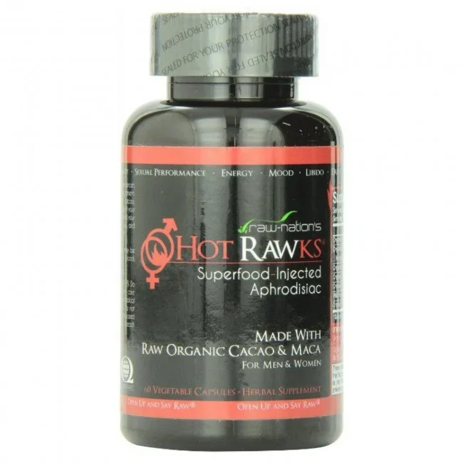 Raw Nation Hot Rawks Superfood Injected Aphrodisiac 60 Vegetable Capsules