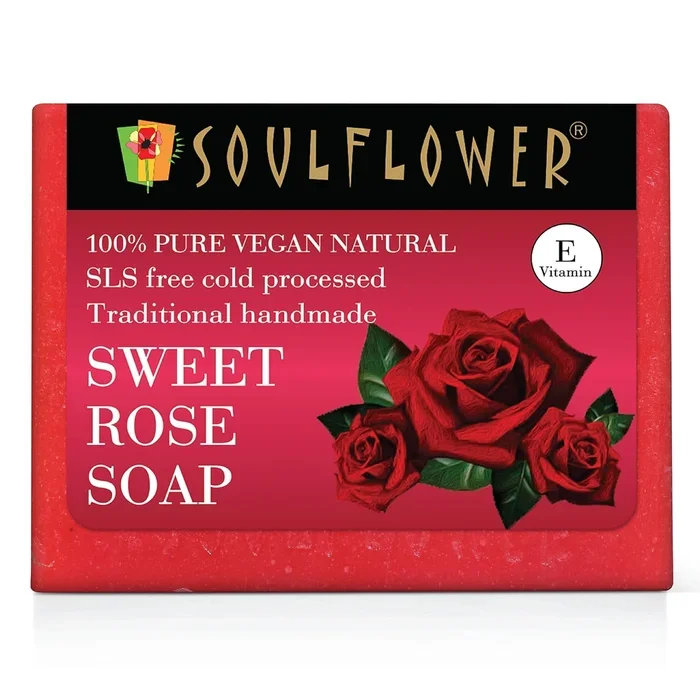 Soulflower Sweet Rose Soap – 150 GM