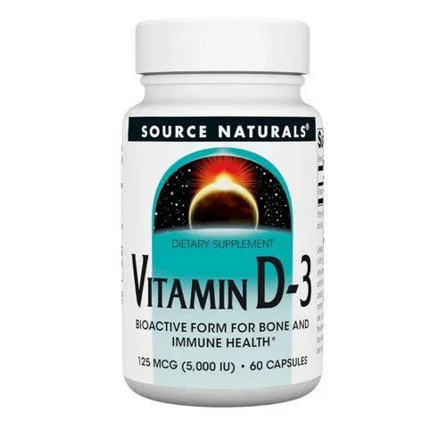 Source Naturals, Vitamin D, 5000 IU, 60 Caps