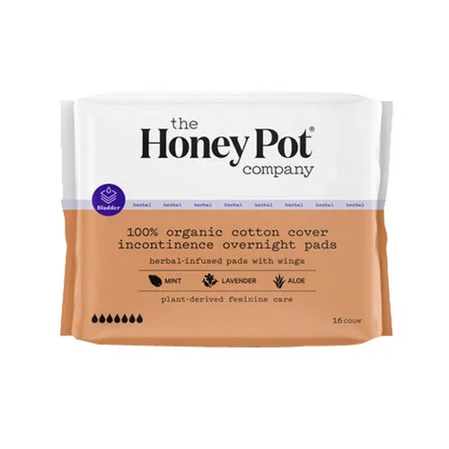 The Honey Pot, Organic Incontinence Overnight Herbal Pads, 16 Count