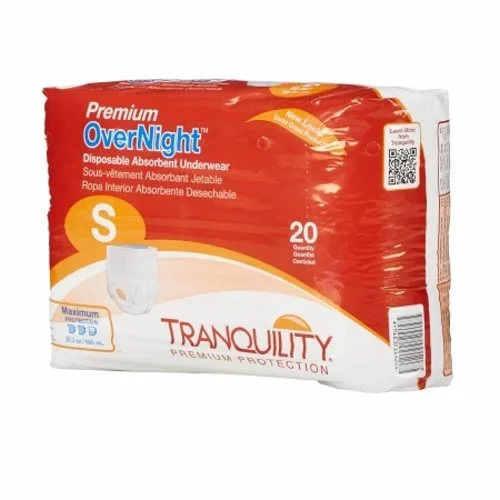Tranquility, Unisex Adult Absorb Underwear Small, Count of 20