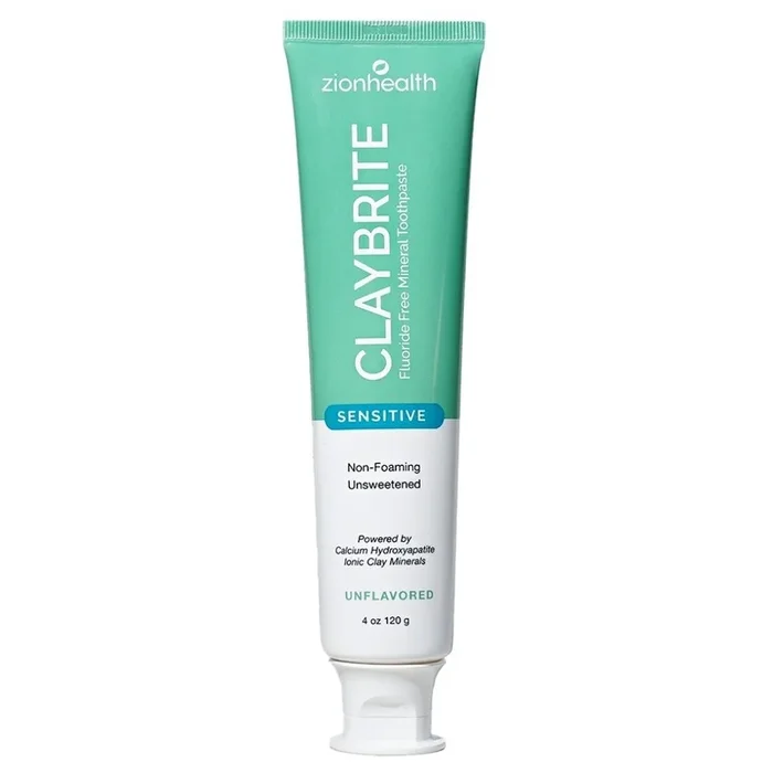 Zion Health CLAYBRITE Sensitive Unflavored Toothpaste 4 oz Paste